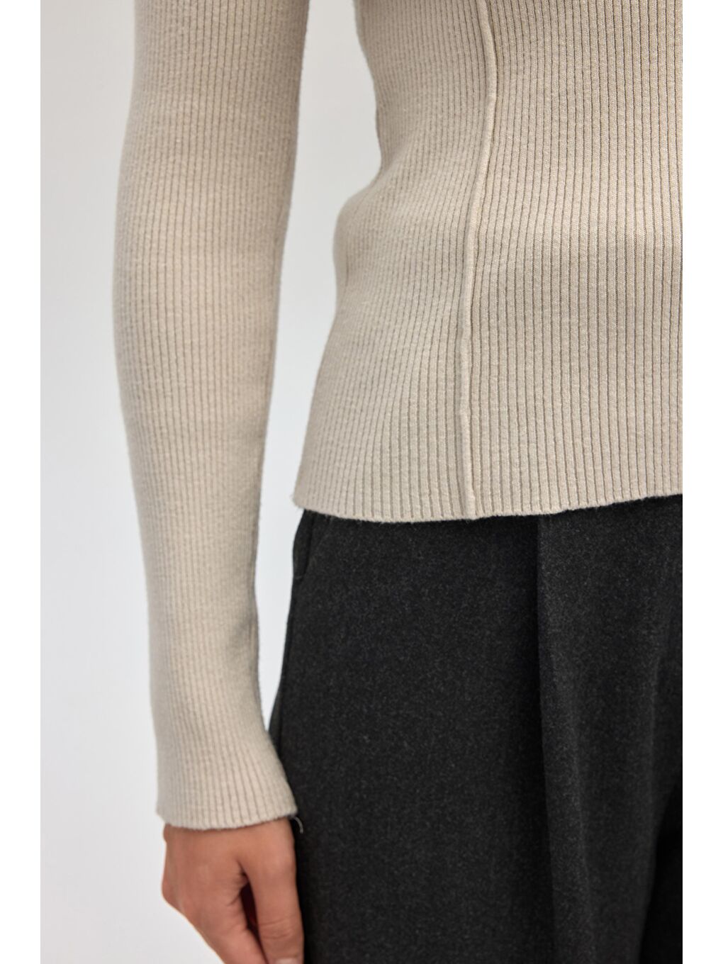 Bej İnari Polo Yaka Taş Triko Kazak-7