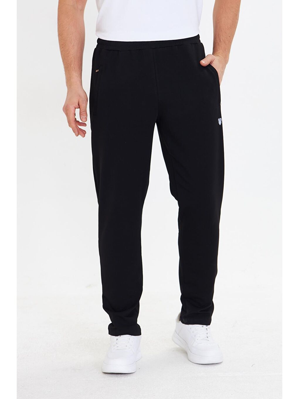 Siyah Pamuklu Kumaş Erkek Eşofman Altı 0025-1