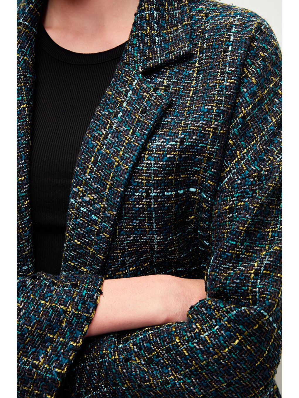 Lacivert Tüvit Rahat Kalıp Ceket-3