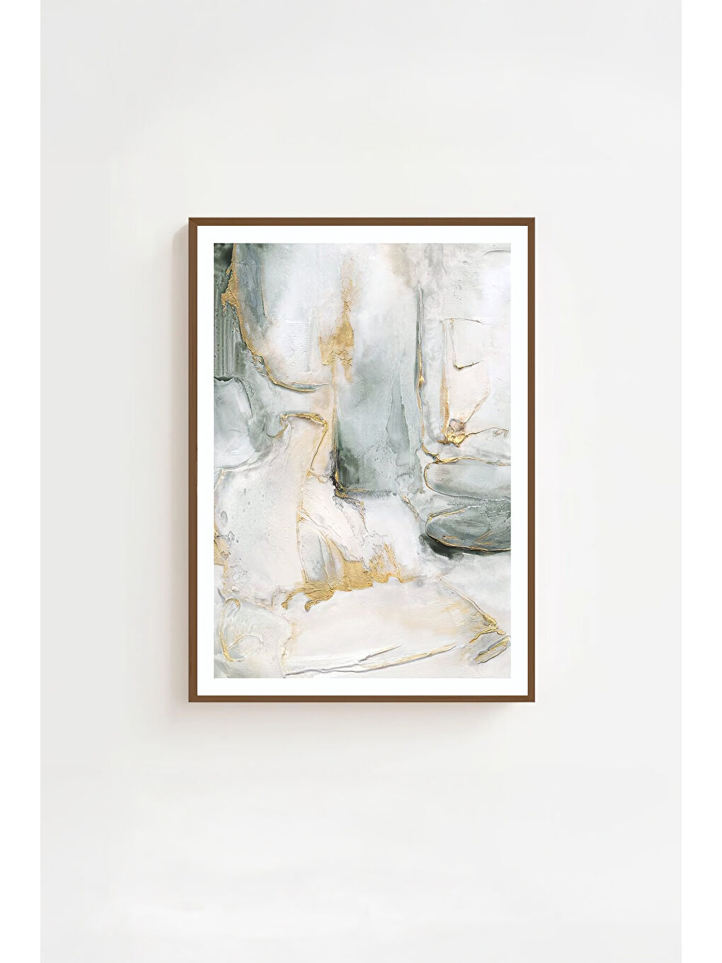 Beyaz Tek Parça Kahverengi Gerçek Ahşap Çerçeveli Tablo Seti - Model 23 - ERSYKHVCRV23-3348-1