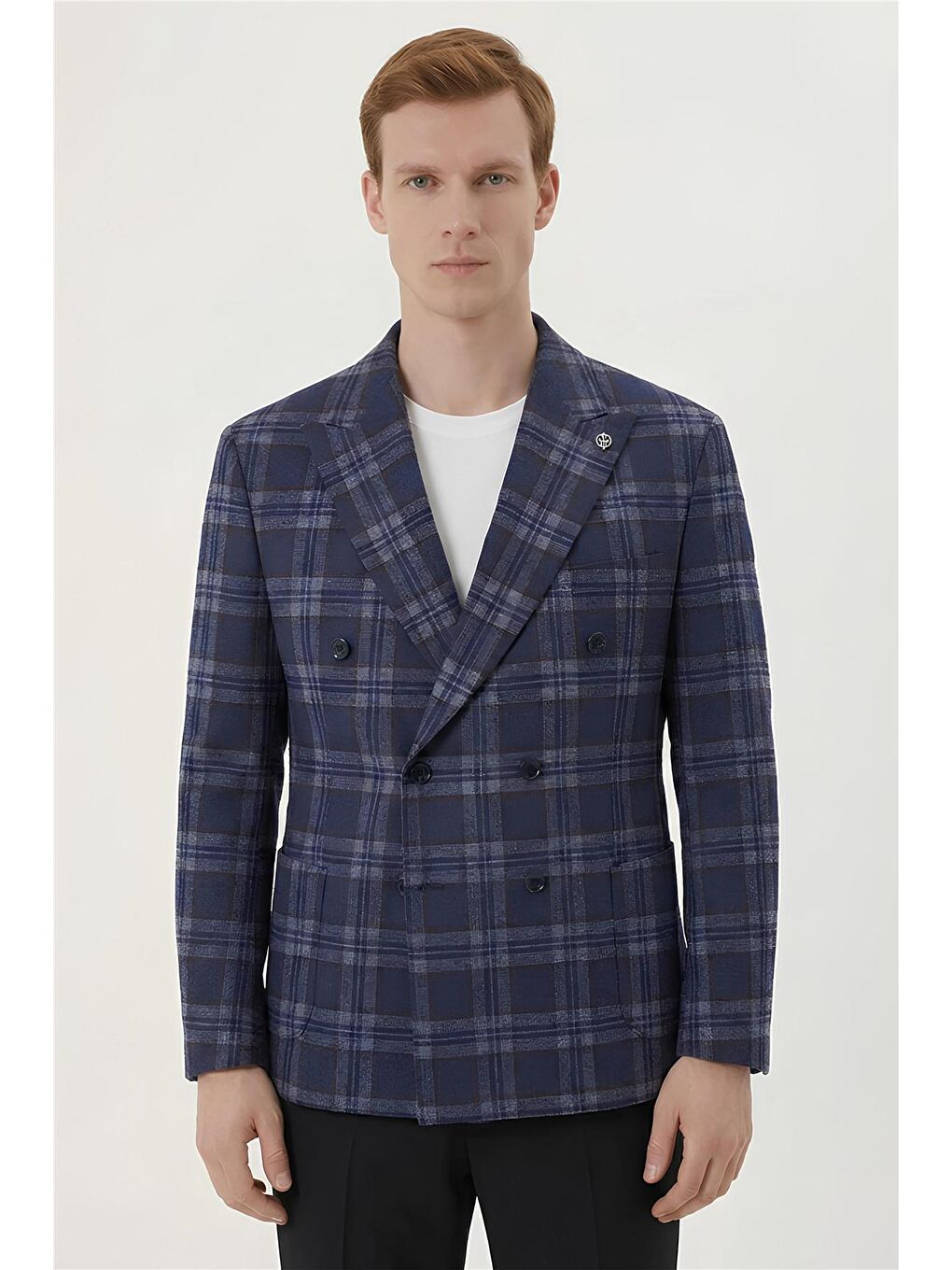 Giotelli Koyu Lacivert-Bordo Yün Karışımlı 6 Drop Erkek Ceket