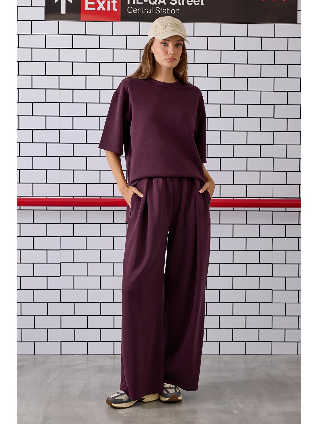 Modal Basic Tişört Bordo-1