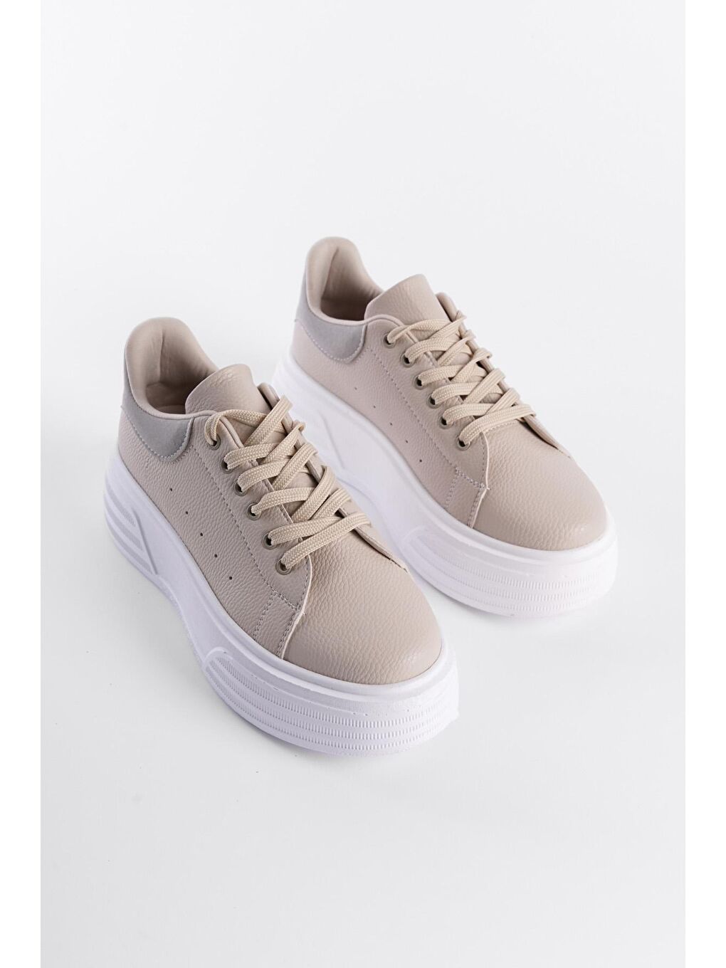 Bej Kadın Sneaker Spor Ayakkabı-1