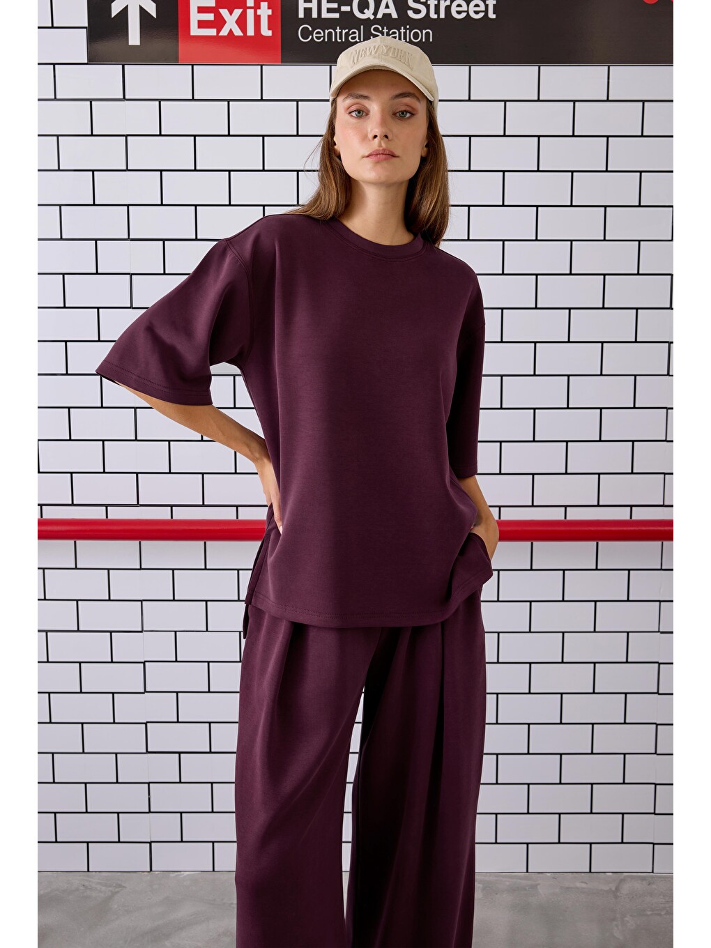 Modal Basic Tişört Bordo-3