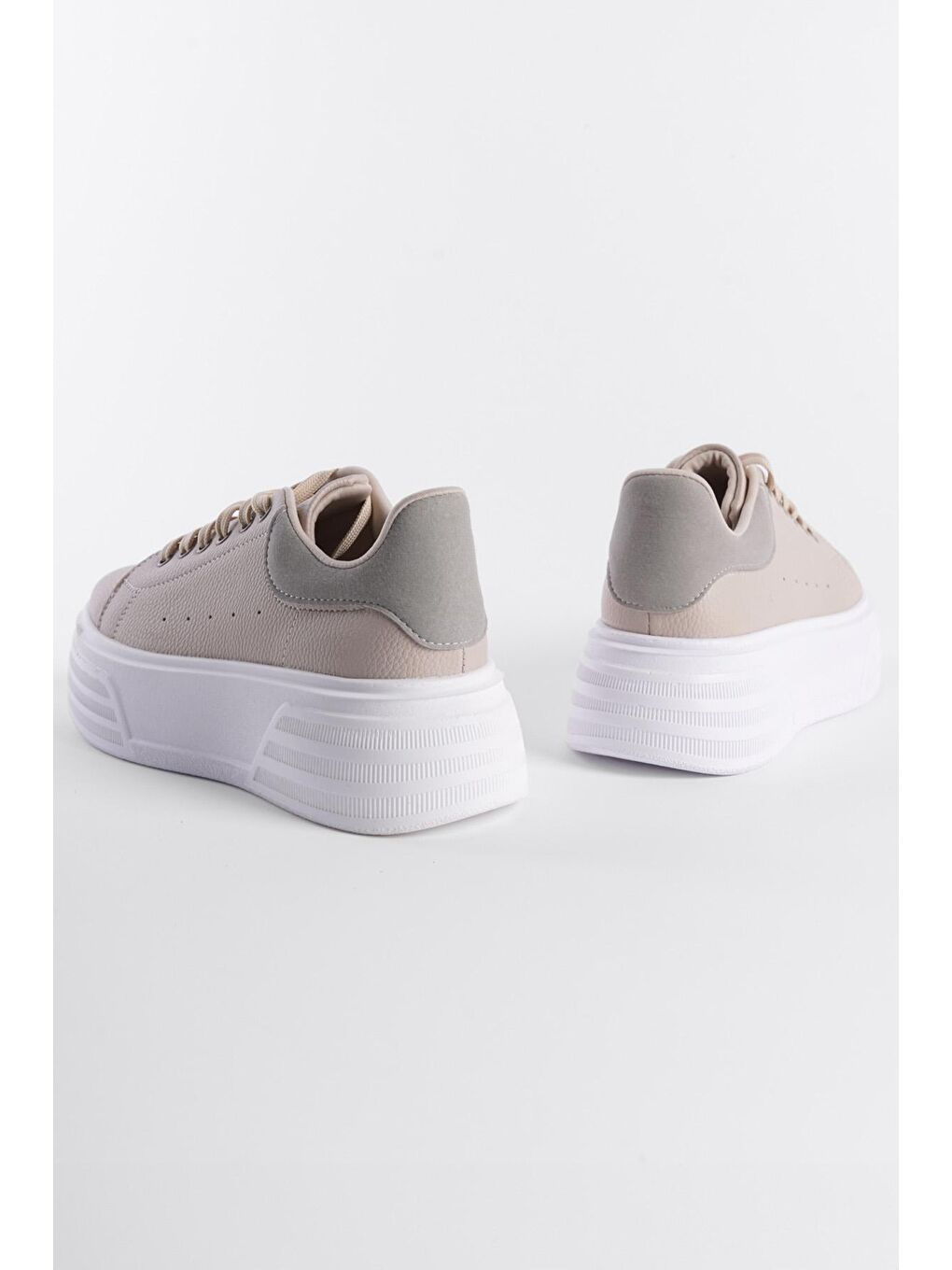 Bej Kadın Sneaker Spor Ayakkabı-2