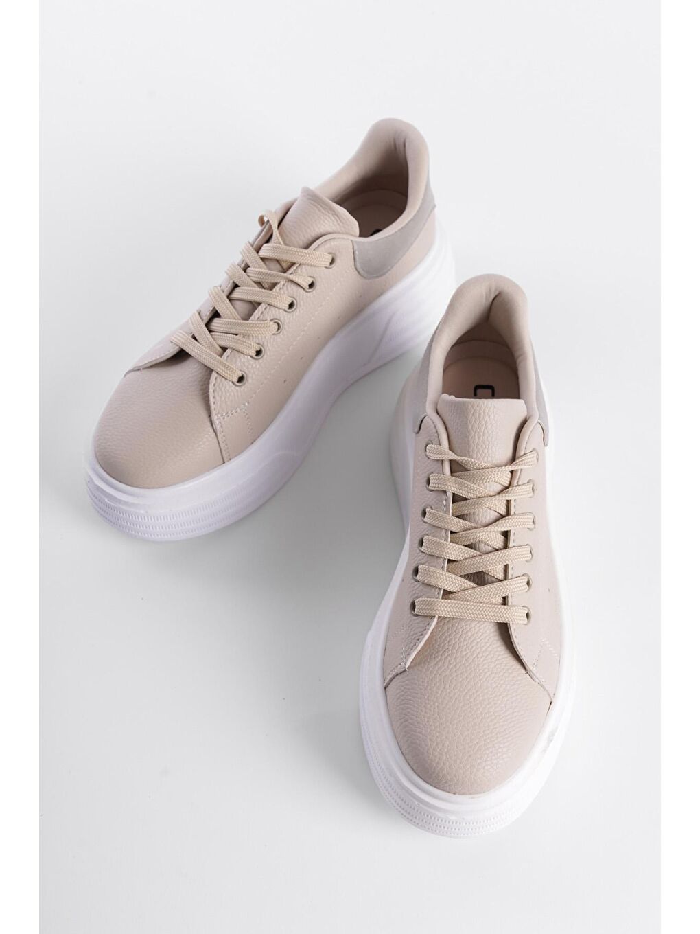 Bej Kadın Sneaker Spor Ayakkabı-3