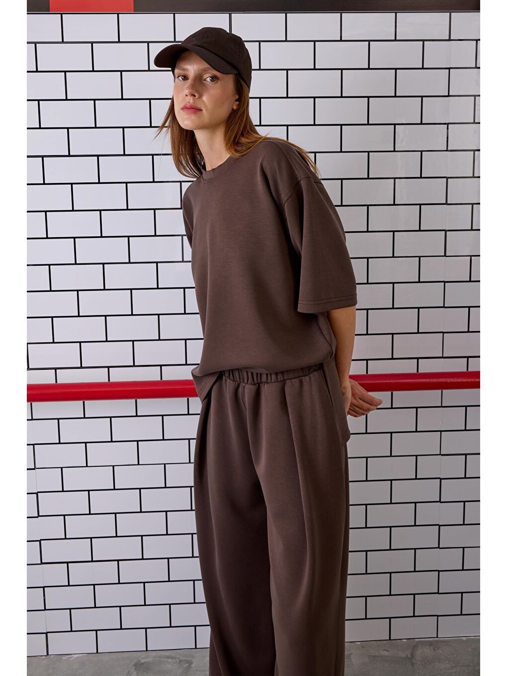 Kahverengi Modal Basic Tişört Acı Kahve