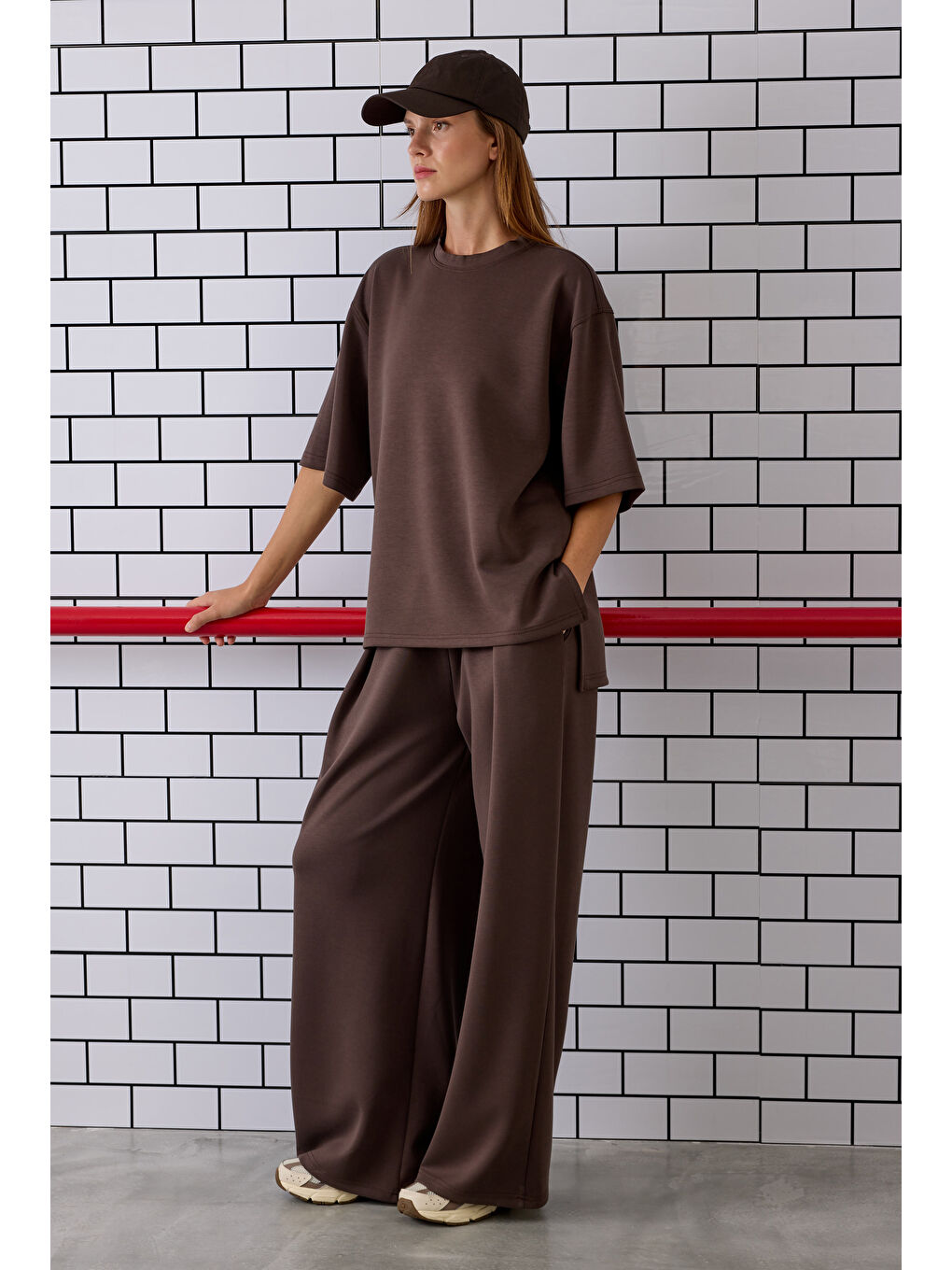 Kahverengi Modal Basic Tişört Acı Kahve-4