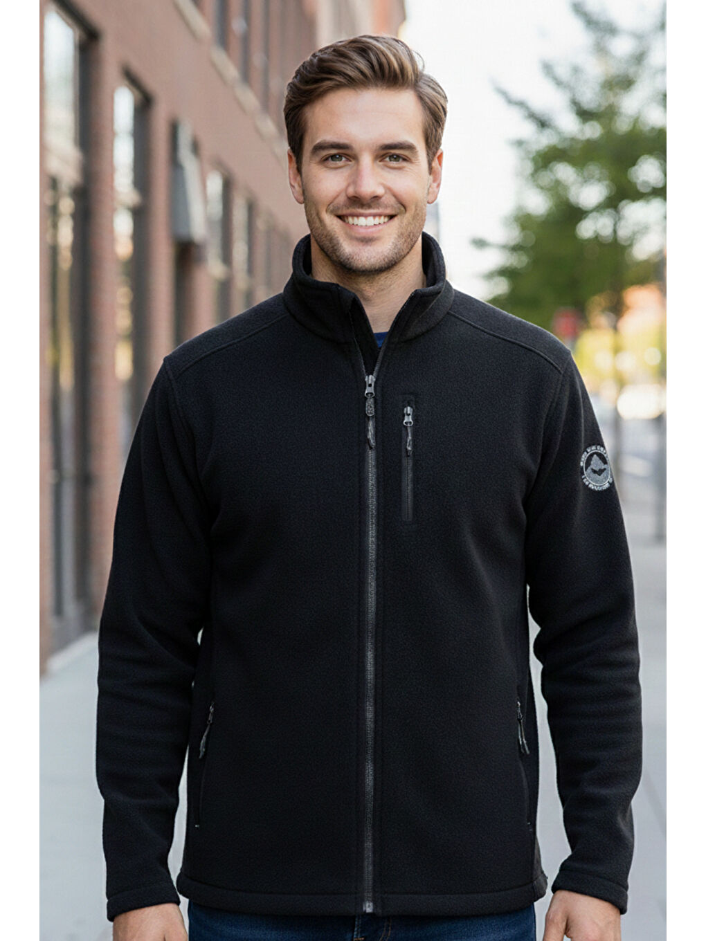 Erkek Polar Önü Fermuarlı Tek Üst Ceket 9512 Siyah-2