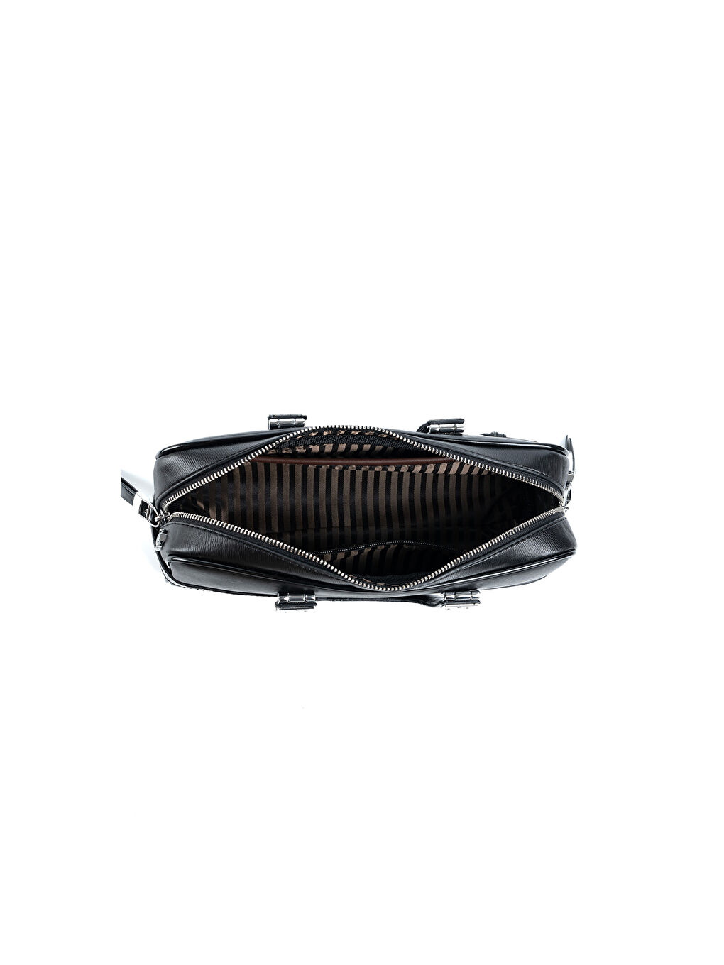 Siyah Kadın Omuz Çantası 1258-48312 SILVER POLO BAYAN ÇANTASI M158 SİYAH-RUGAN SİYAH-5