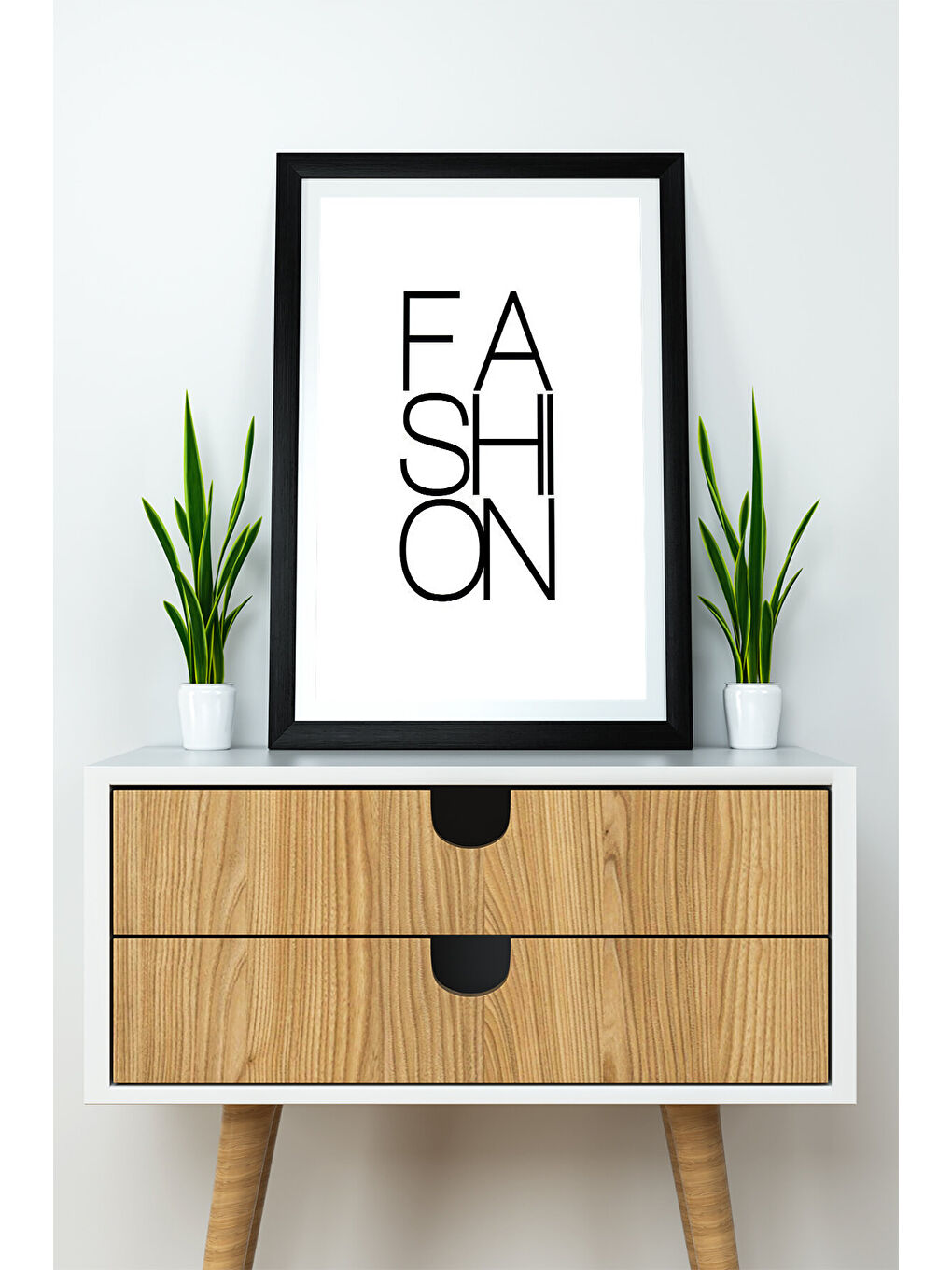 Beyaz Tek Parça 33x48 Cm Çerçeve Görünümlü Yazılı Mdf Tablo "Fashion"