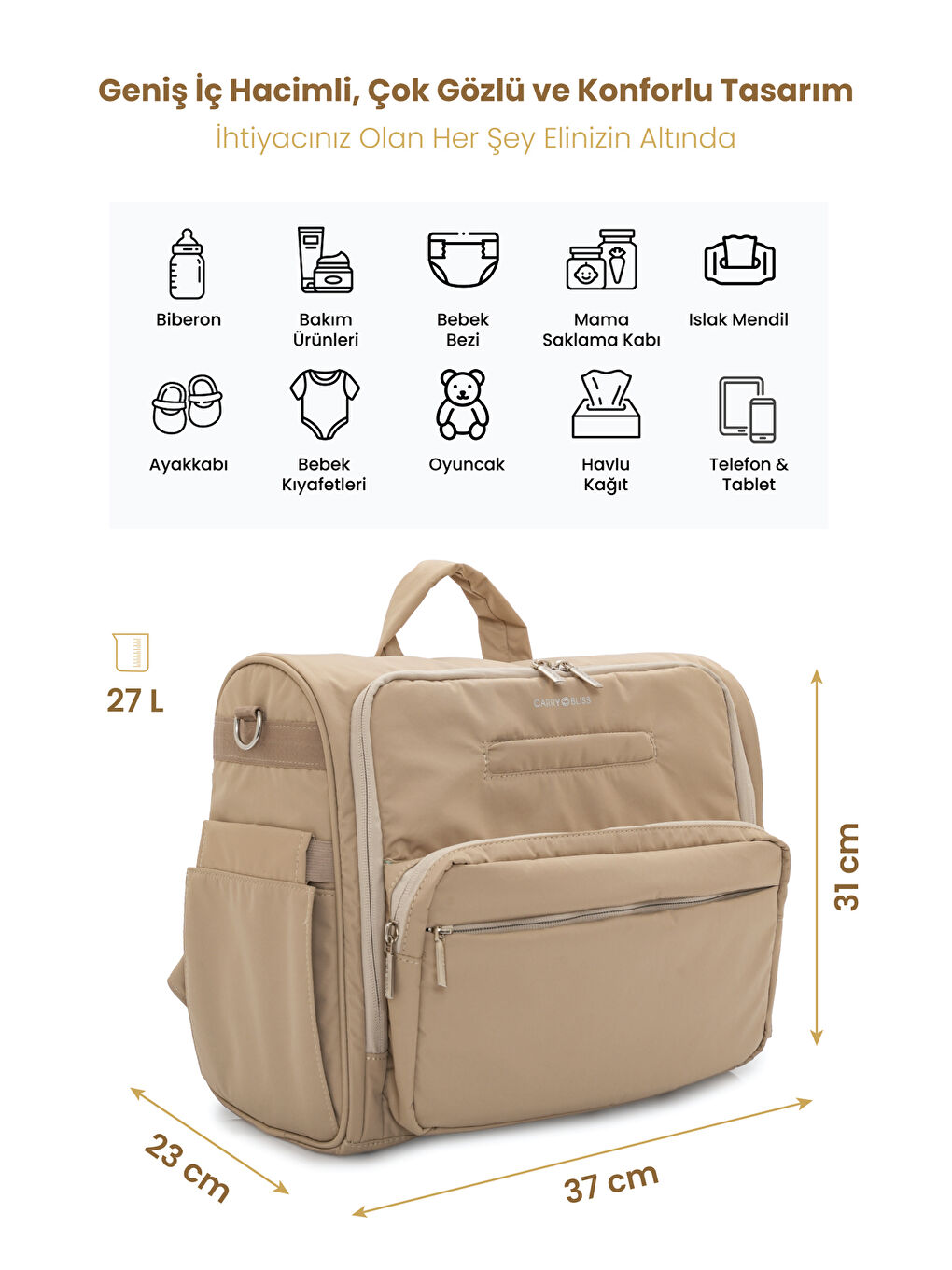 Astarlı Doğum ve Yeni Doğan Çıkışı İçin Anne Bebek Sırt Çantası-1