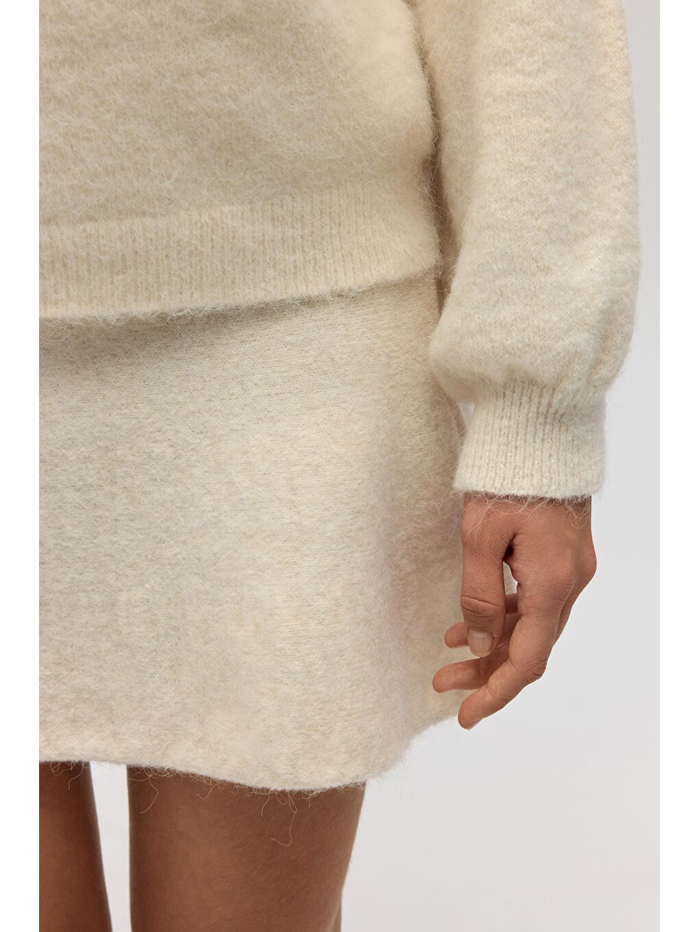 Zerium Basic V Yaka Ekru Triko Kazak-7