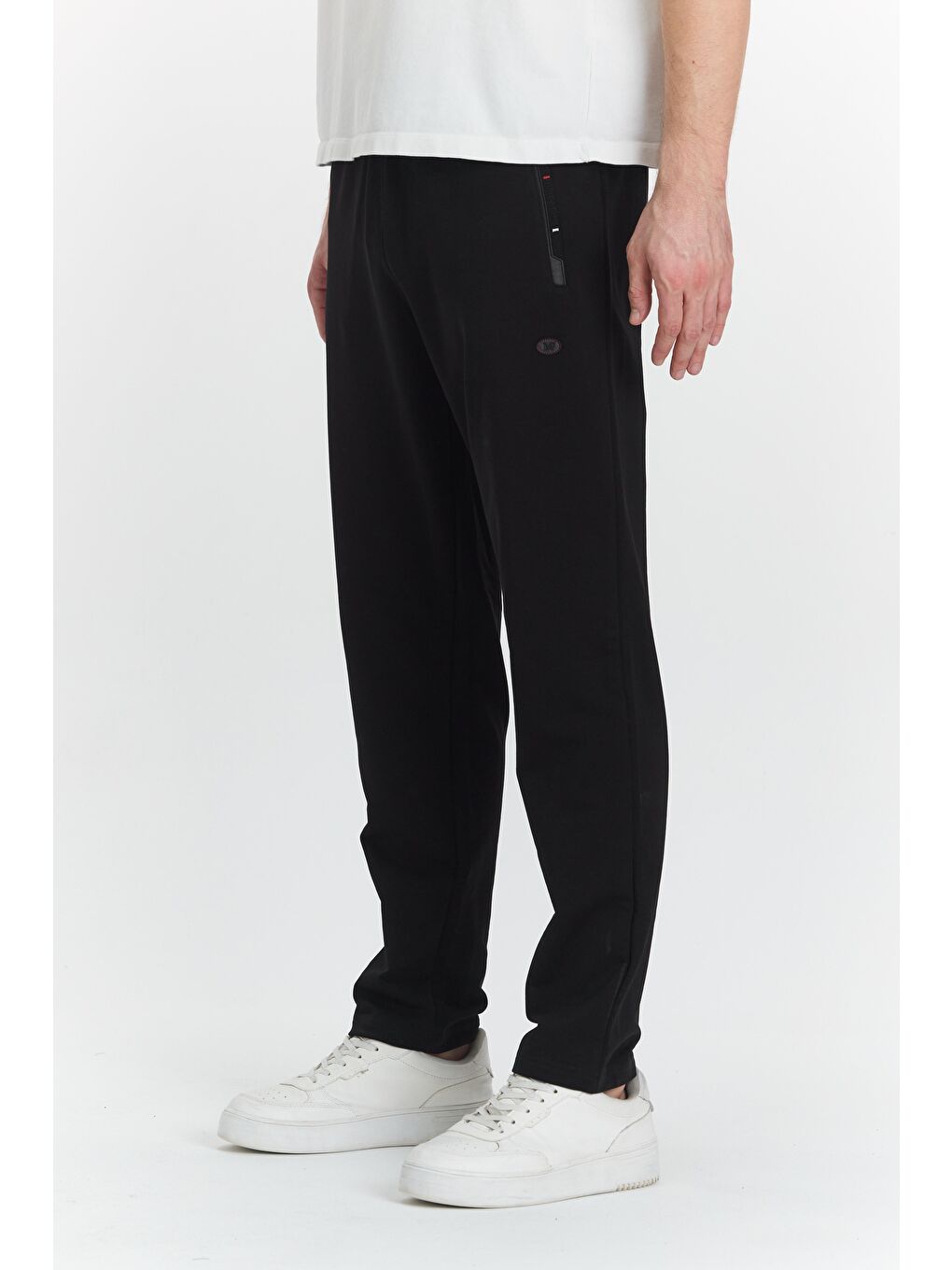 Siyah Pamuklu Kumaş Erkek Eşofman Altı 19220-1