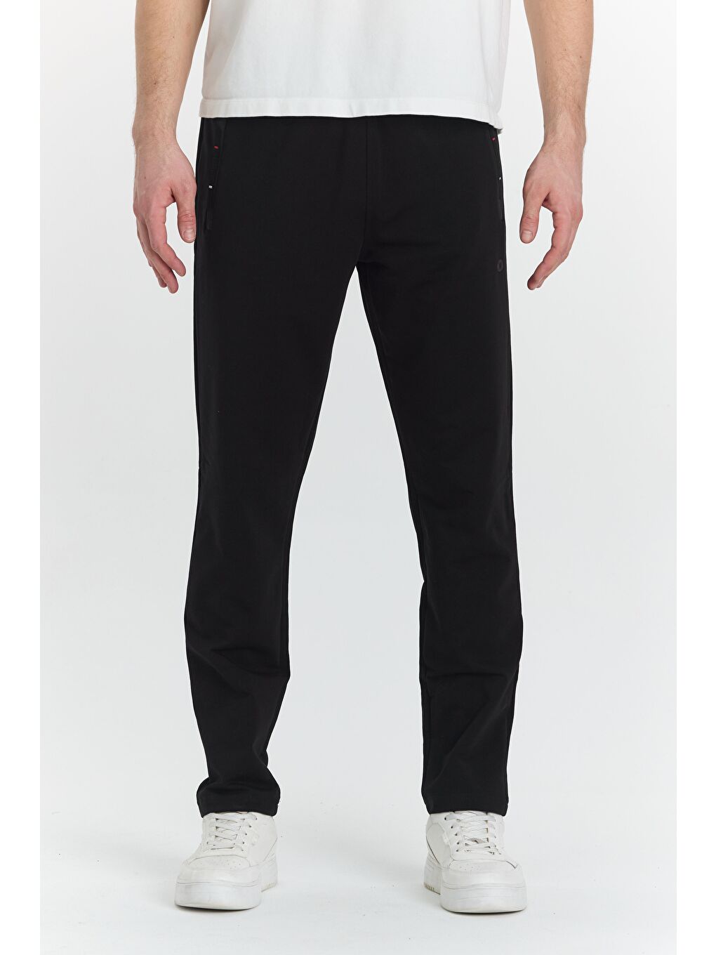 Siyah Pamuklu Kumaş Erkek Eşofman Altı 19220-2