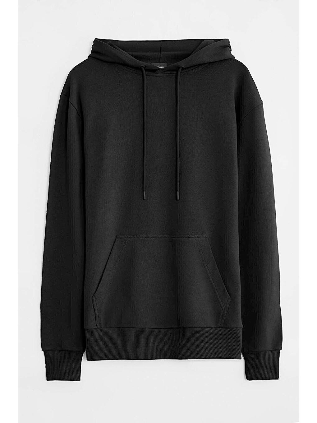 Jorge Erkek Yumuşacık Kapüşonlu Organik Pamuk Kanguru Cepli Regular Siyah Sweatshirt-5