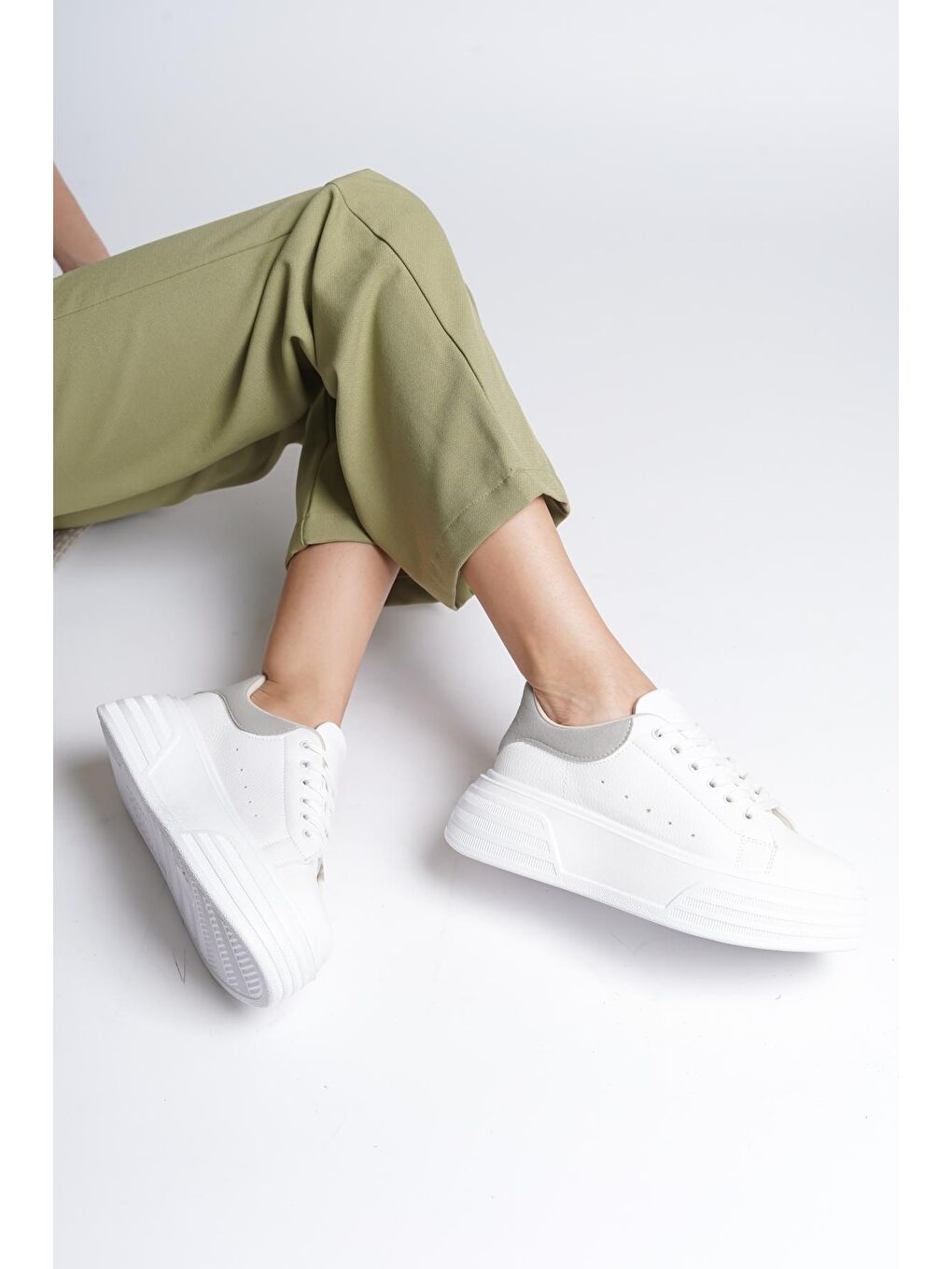 Beyaz Kadın Sneaker Spor Ayakkabı-1