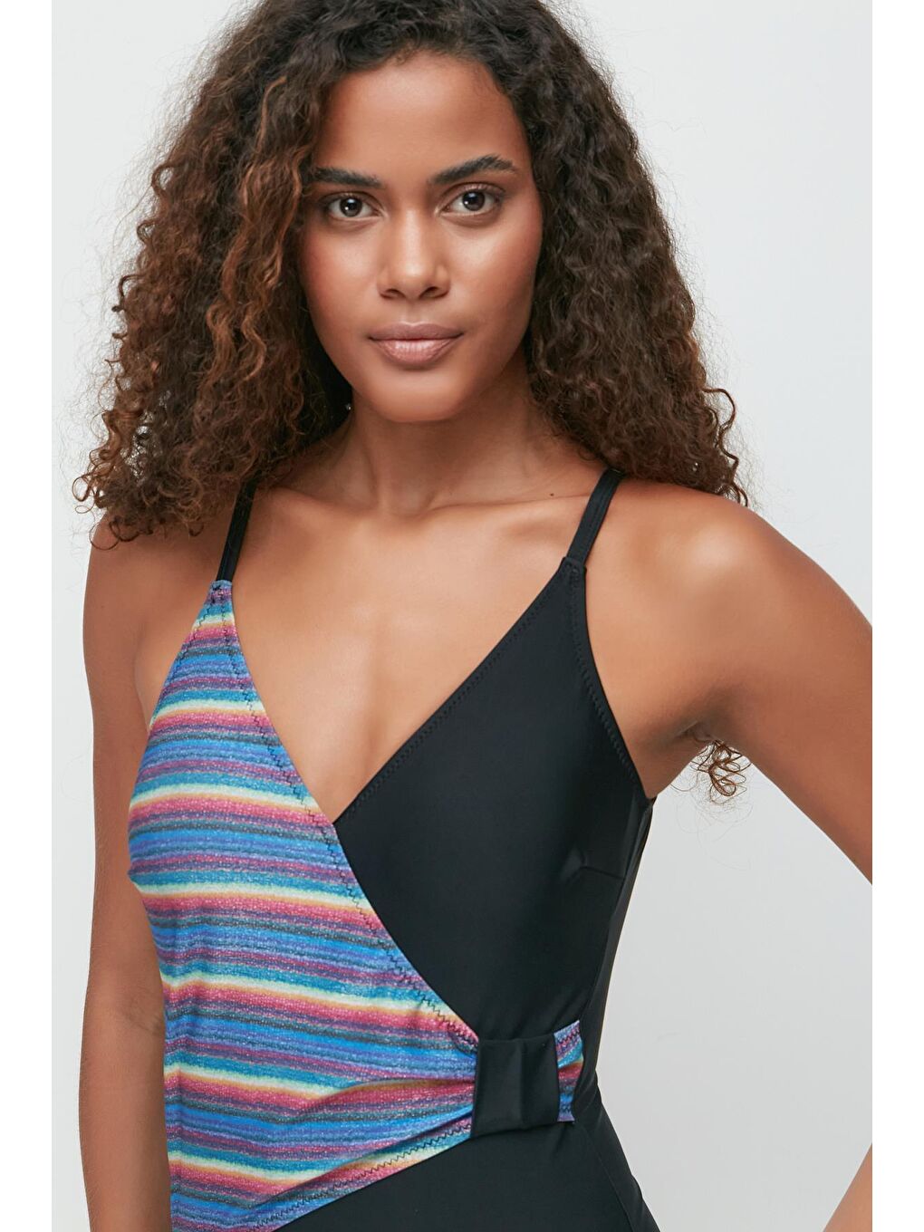 V Yaka Kruvaze Mayo 7781 Siyah/Çok Renkli-2