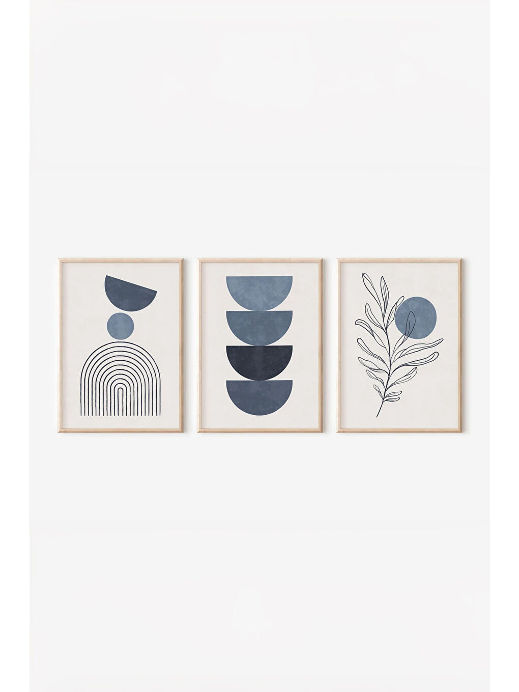 Beyaz Gerçek Ahşap Çerçeveli 3 Parça 3D Poster Tablo Seti - 3DARTSOHOSET42-1520-1