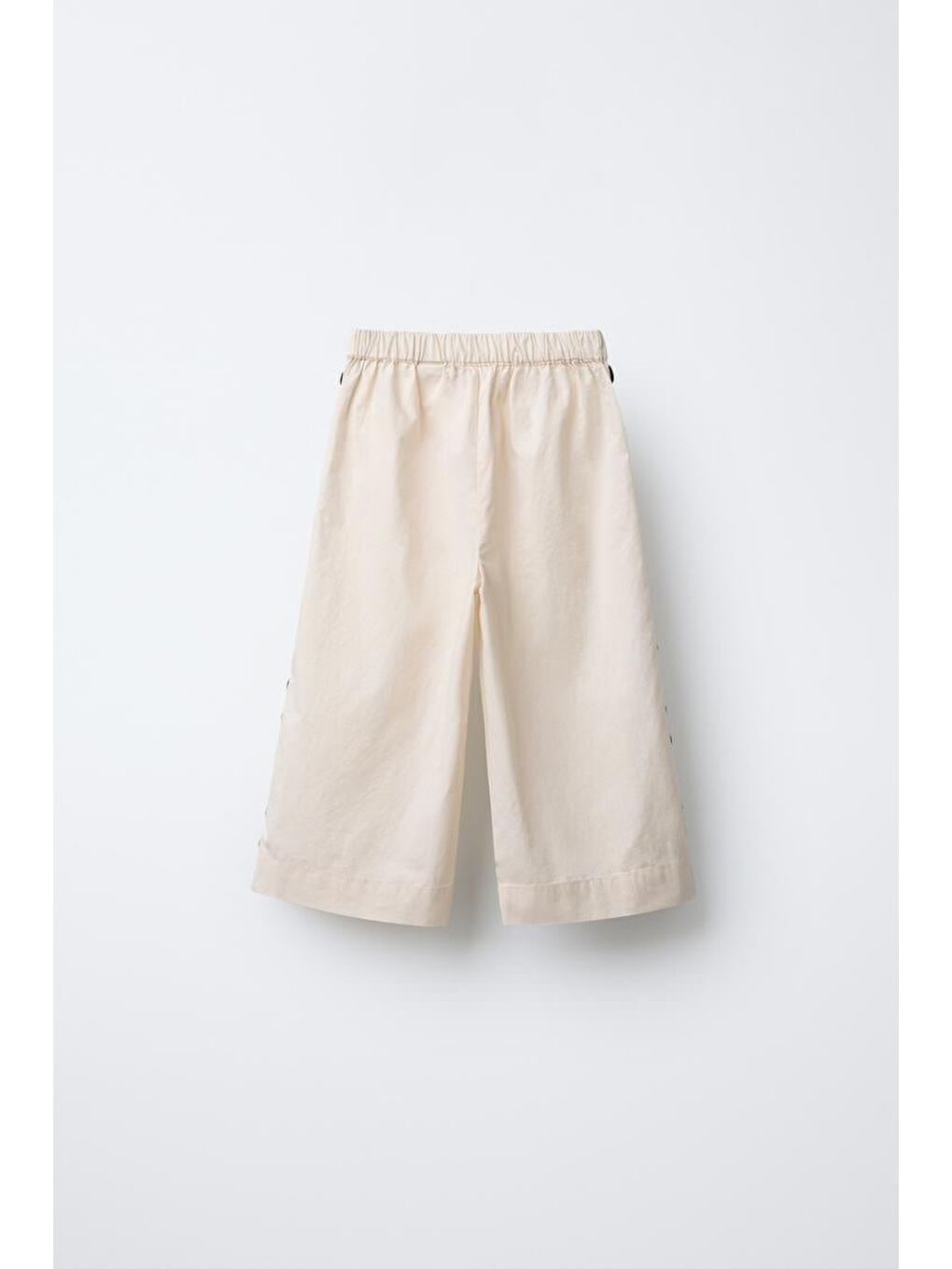 Karışık Kız Çocuk Keten Krem Fırfırlı Bluz Ve Geniş Paça Pantolon Takım-4