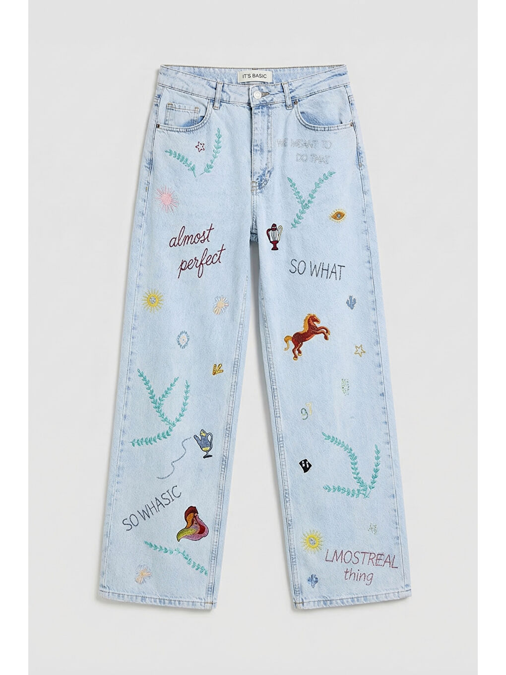 Mavi Kadın Ice 3s6-100 Straight Fit Özel Figür Nakışlı Tasarım Denim Jean-1