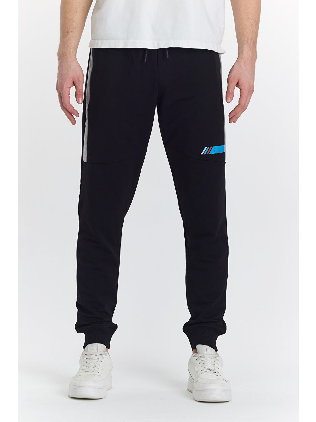 Erkek Pamuklu Baskılı Eşofman Altı Siyah 5425-S-1