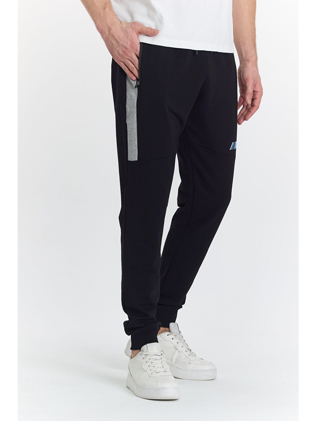 Erkek Pamuklu Baskılı Eşofman Altı Siyah 5425-S-2