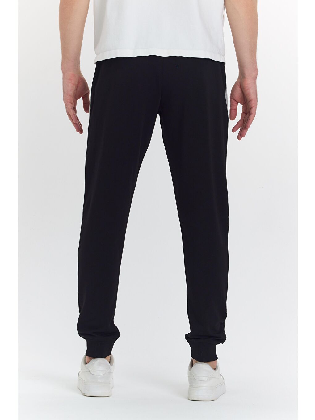 Erkek Pamuklu Baskılı Eşofman Altı Siyah 5425-S-5