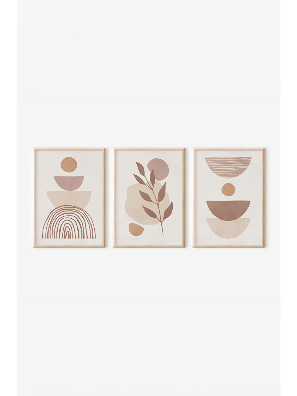 Beyaz Gerçek Ahşap Çerçeveli 3 Parça 3D Poster Tablo Seti - 3DARTSOHOSET45-3348-1