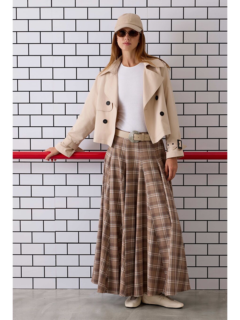 Bej Kısa Trençkot Soft Kaşmir-1