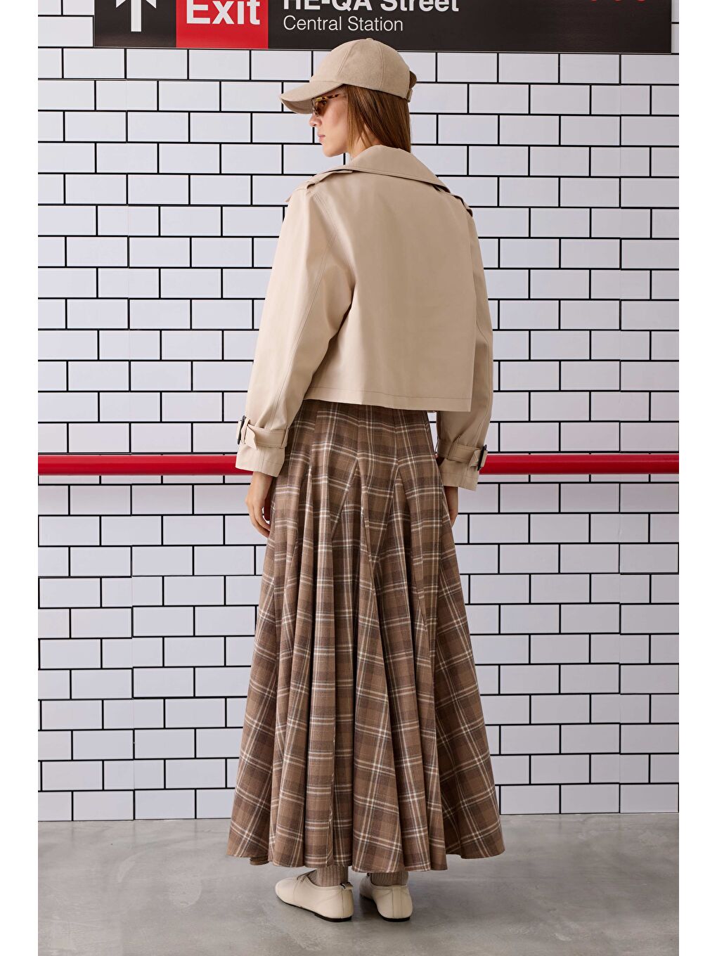 Bej Kısa Trençkot Soft Kaşmir-4