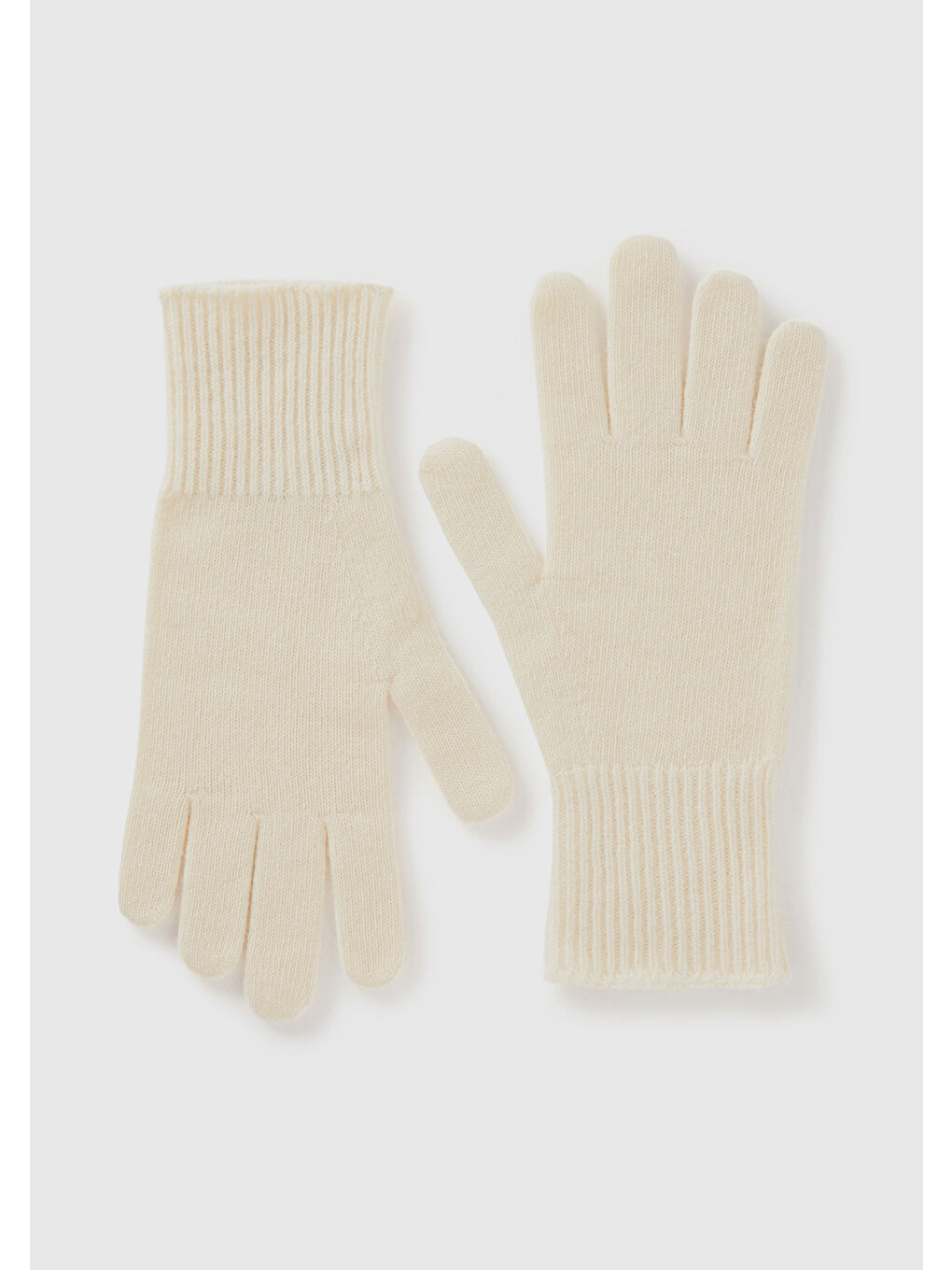 Ekru Kadın Krem %100 Yün Bilek Detaylı Düz Eldiven