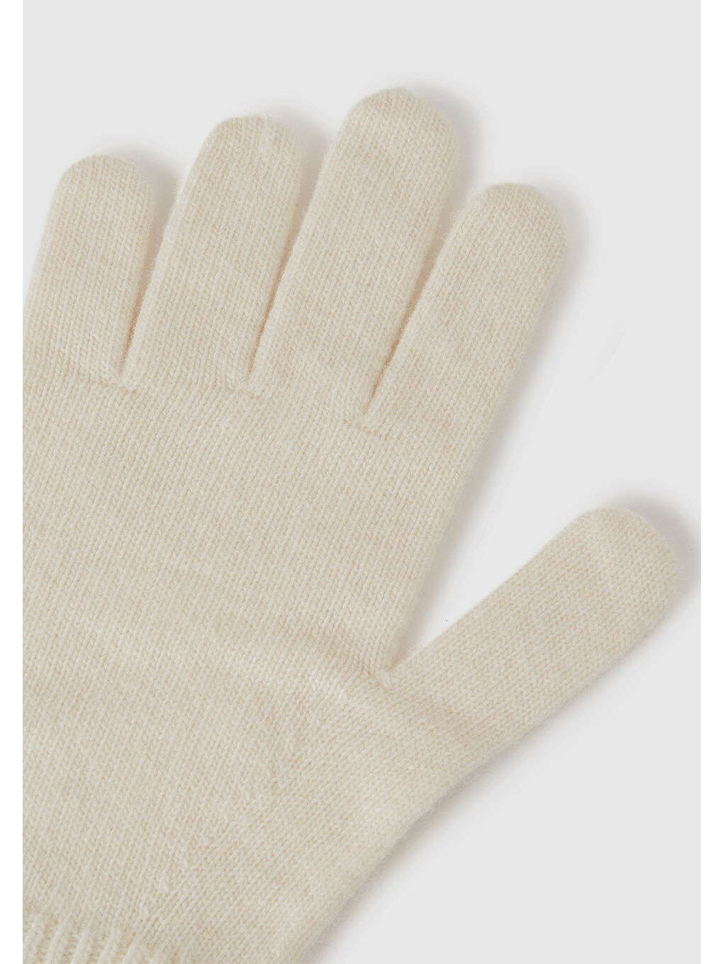 Ekru Kadın Krem %100 Yün Bilek Detaylı Düz Eldiven-1