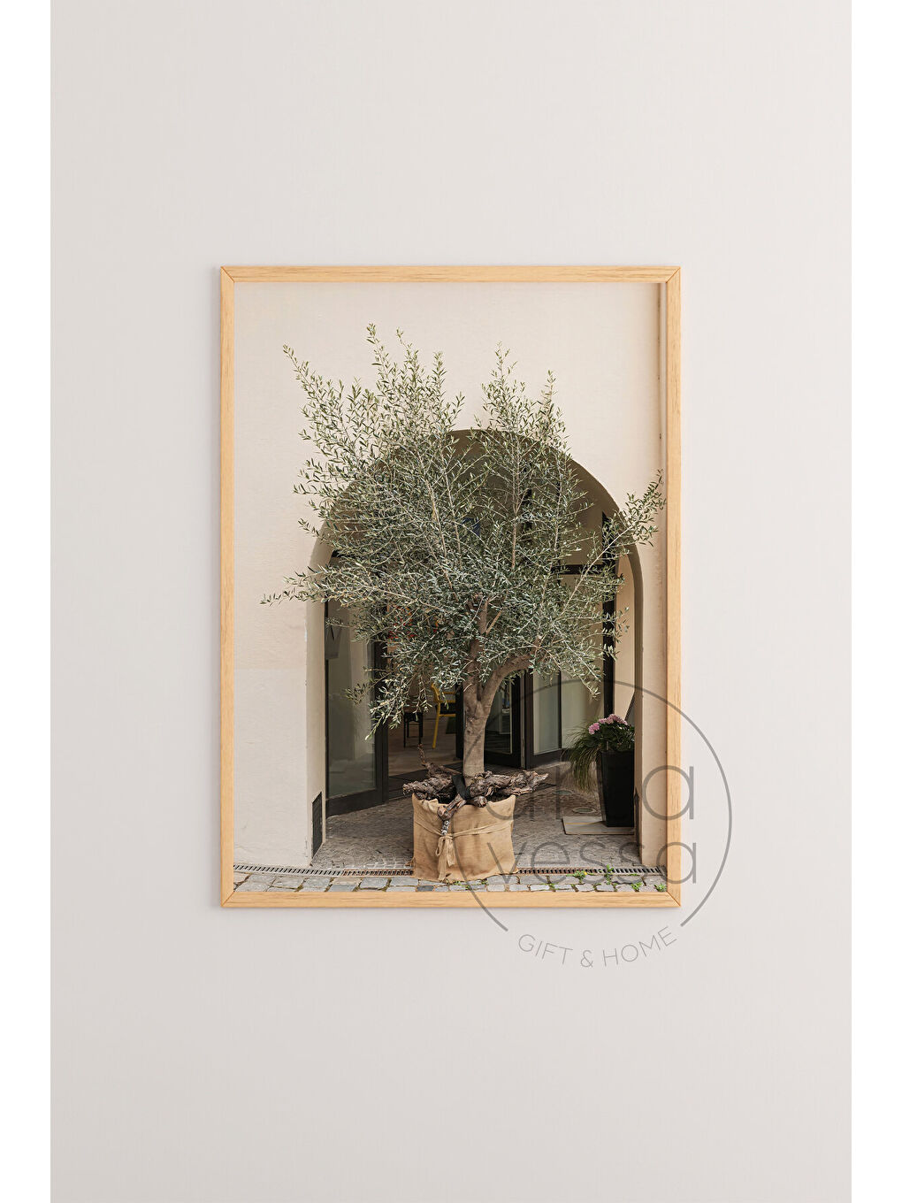 Beyaz 3 Parça Ham Renk Gerçek Ahşap Çerçeveli Tablo Seti - Model 18 - 20 x 30-1