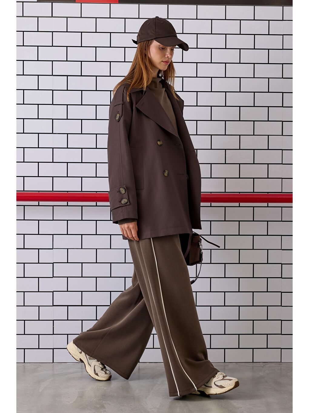 Kahverengi Kruvaze Kesim Trençkot Acı Kahve-2