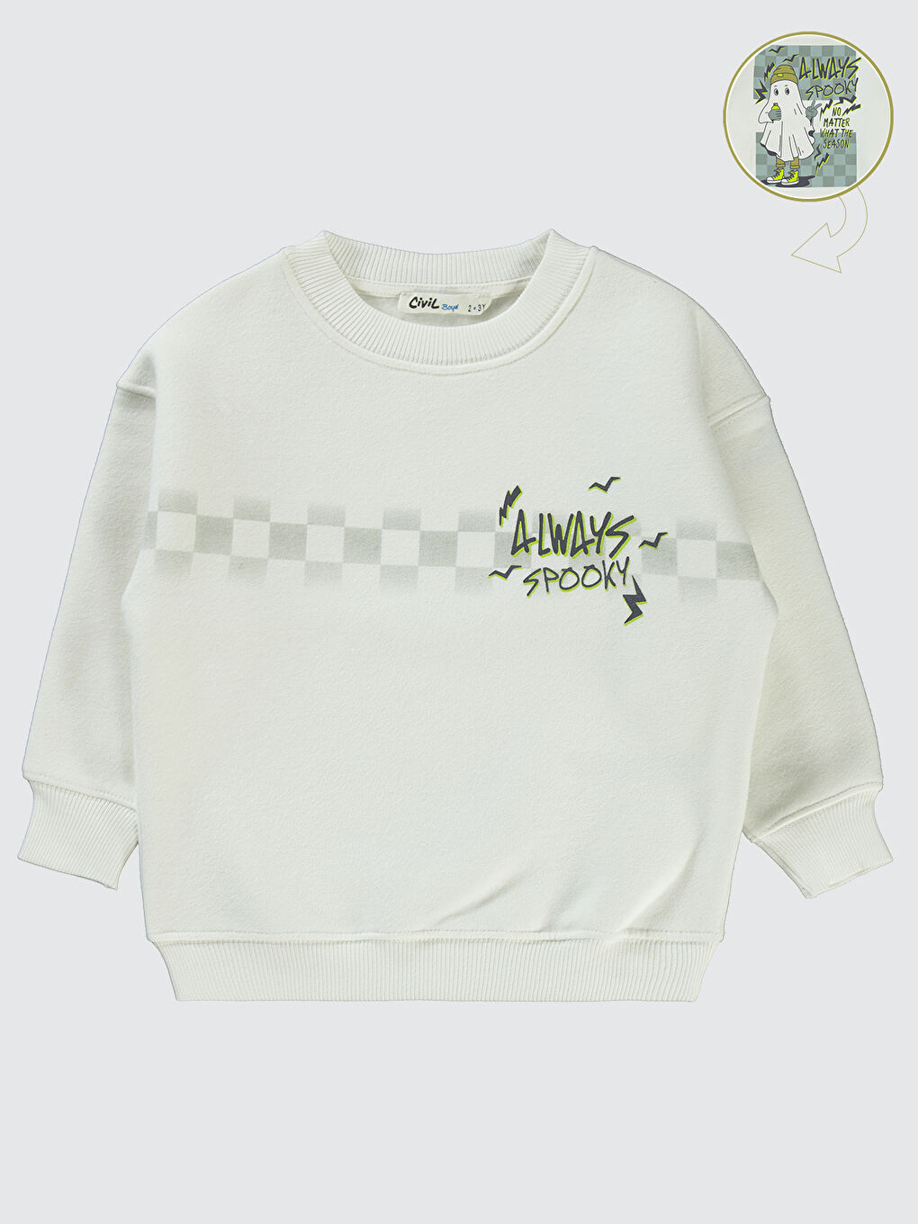 Civil Boys Erkek Çocuk Sweatshirt 2-5 Yaş Beyaz