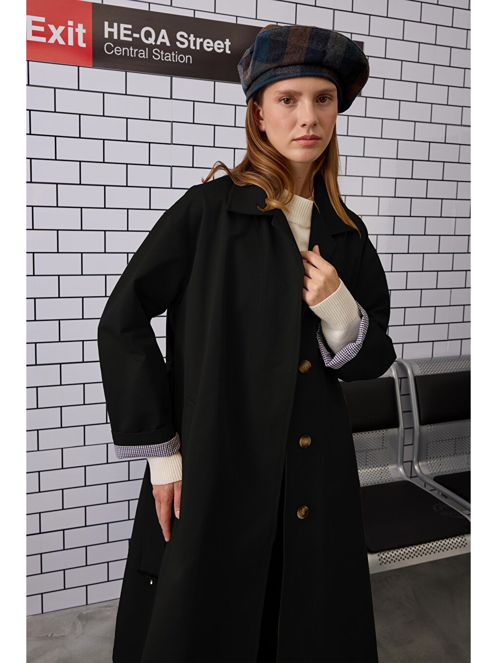 Minimal Trençkot Siyah