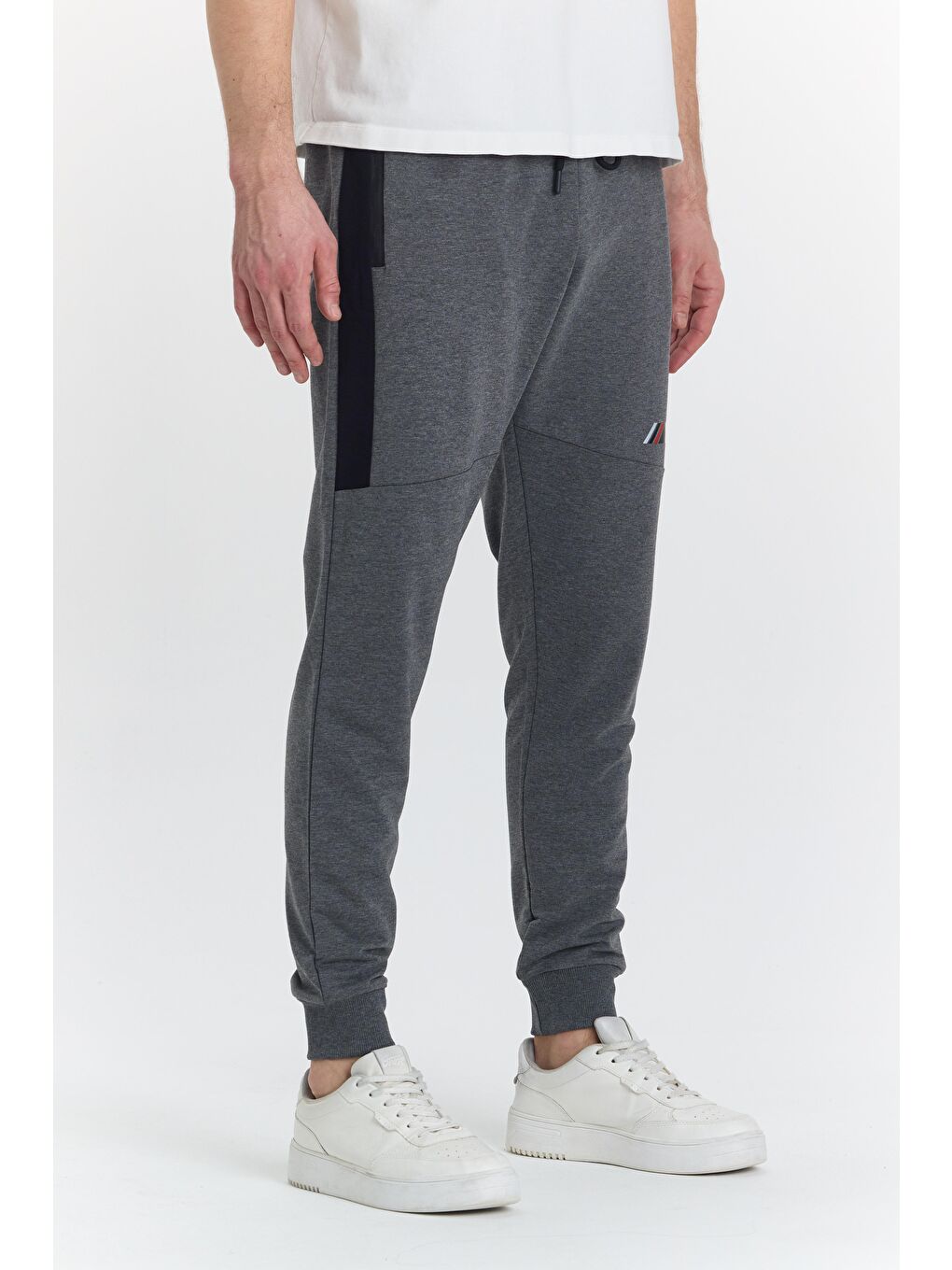 Erkek Pamuklu Baskılı Eşofman Altı Antrasit Melanj 5425-A-2