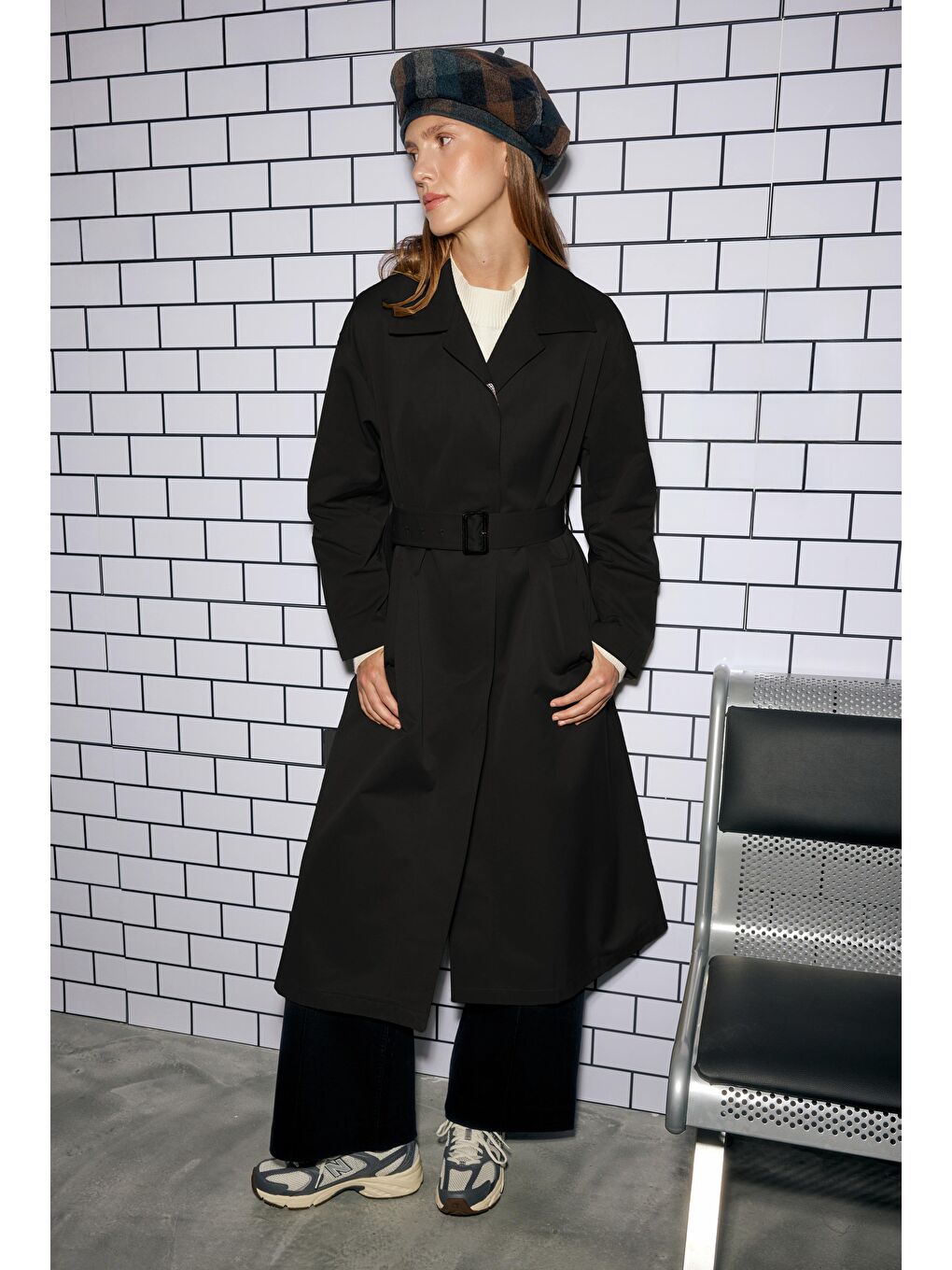 Minimal Trençkot Siyah-1