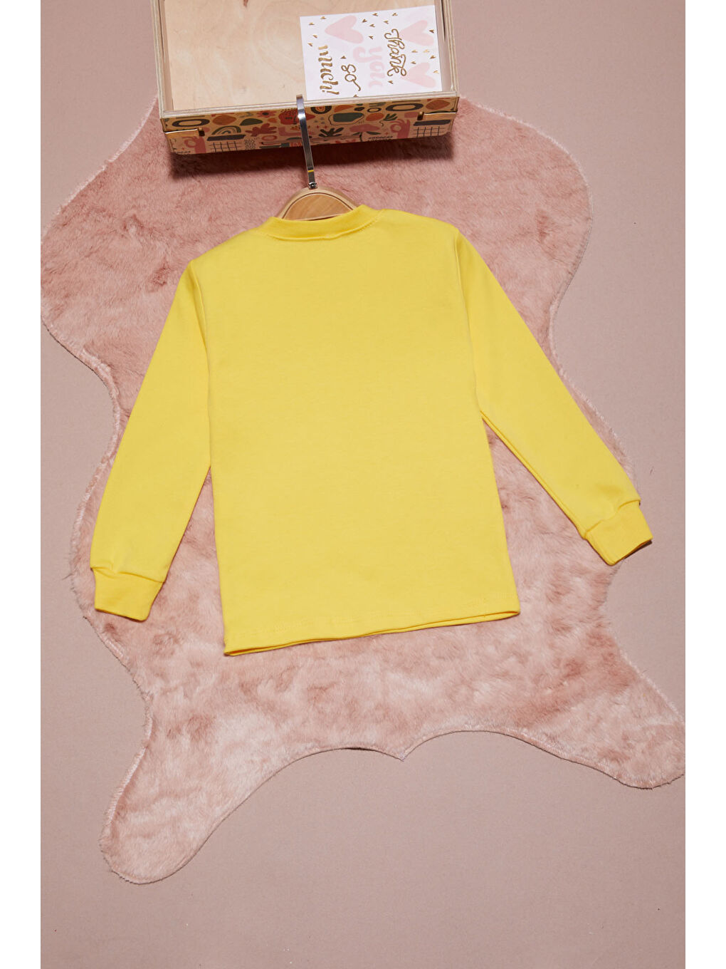 Pembe Life Kids Club Sarı Yazı Nakışlı Kız Çocuk Çıtçıtlı Sweatshirt 16415 - 2