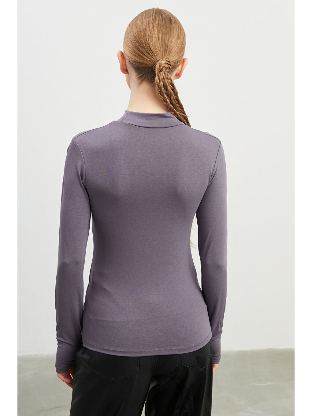 Kadın Gri Parmak Detaylı Body-2