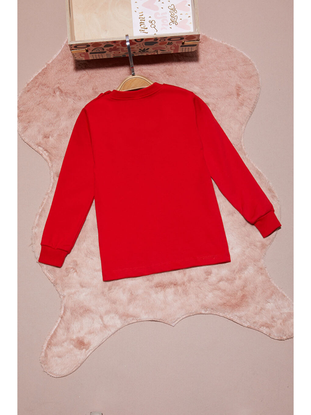 Pembe Life Kids Club Kırmızı Yazı Nakışlı Kız Çocuk Çıtçıtlı Sweatshirt 16421 - 3