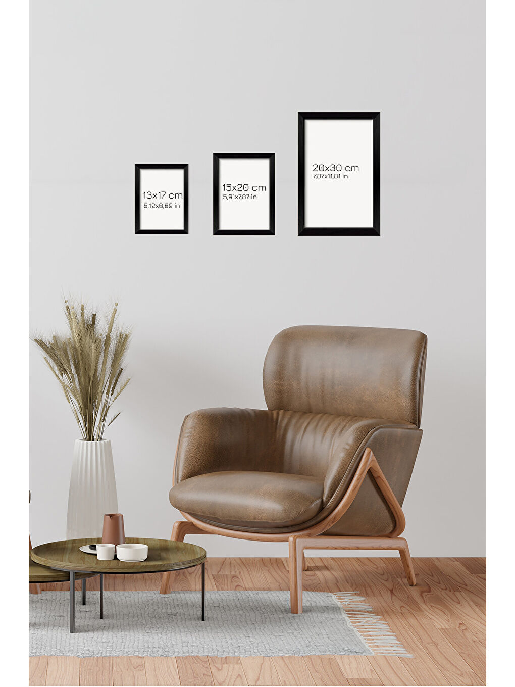 Beyaz 3 Parça Çerçeve Görünümlü Mdf Tablo Seti - ART3PMLCRV1-1317-2