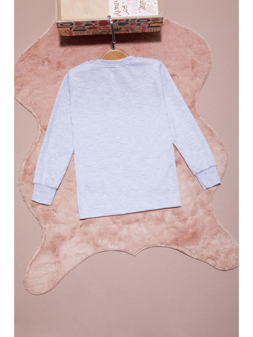 Pembe Life Kids Club Gri Yazı Nakışlı Kız Çocuk Çıtçıtlı Sweatshirt 16423 - 2