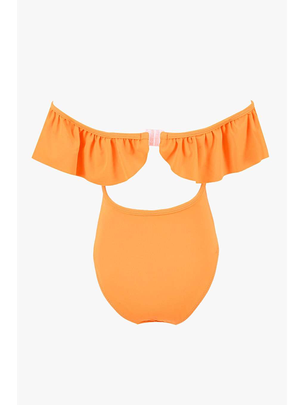 Turuncu Önü Volanlı Kız Çocuk Mayo-1