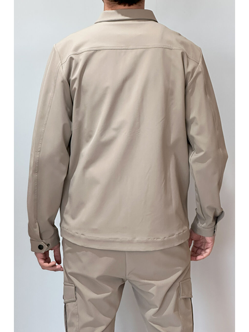 Erkek Modern Fermuarlı Üst 24720 Bej-3