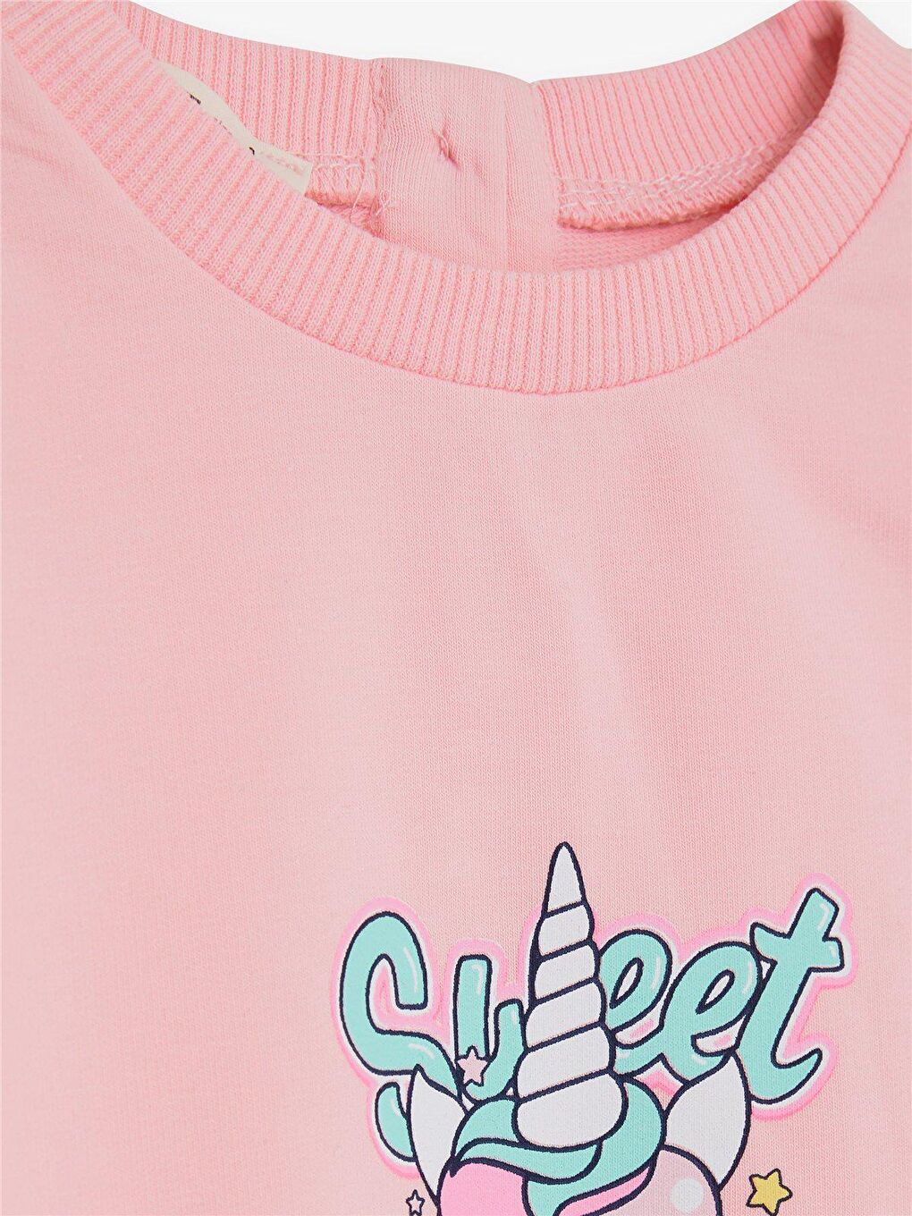 Breeze Pembe Kız Çocuk Sweatshirt Unıcorn Baskılı Pembe (9 Ay) - 2