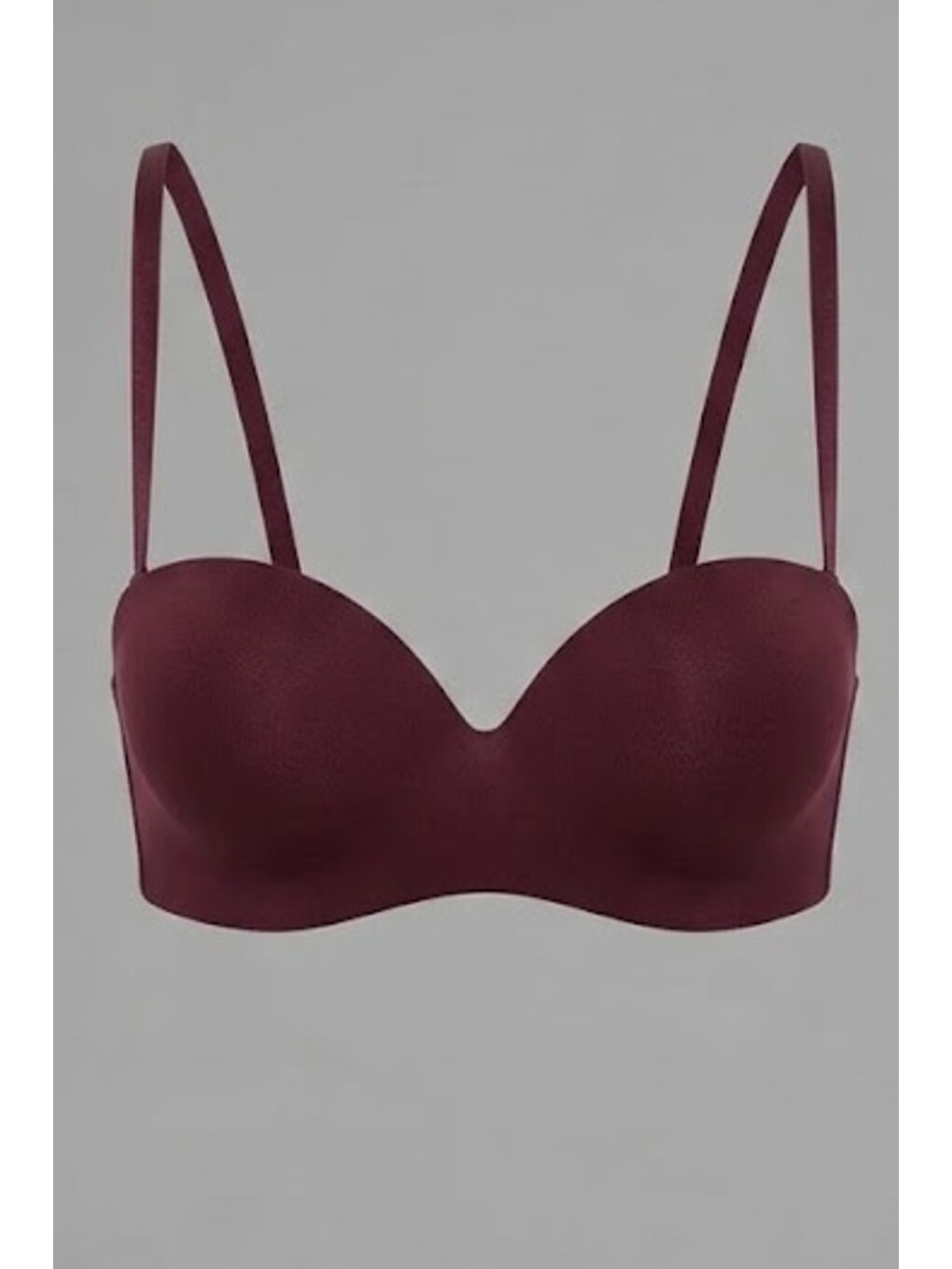 Desteksiz Lazer Soft Kap Tulum Straplez Sütyen C16020 Bordo