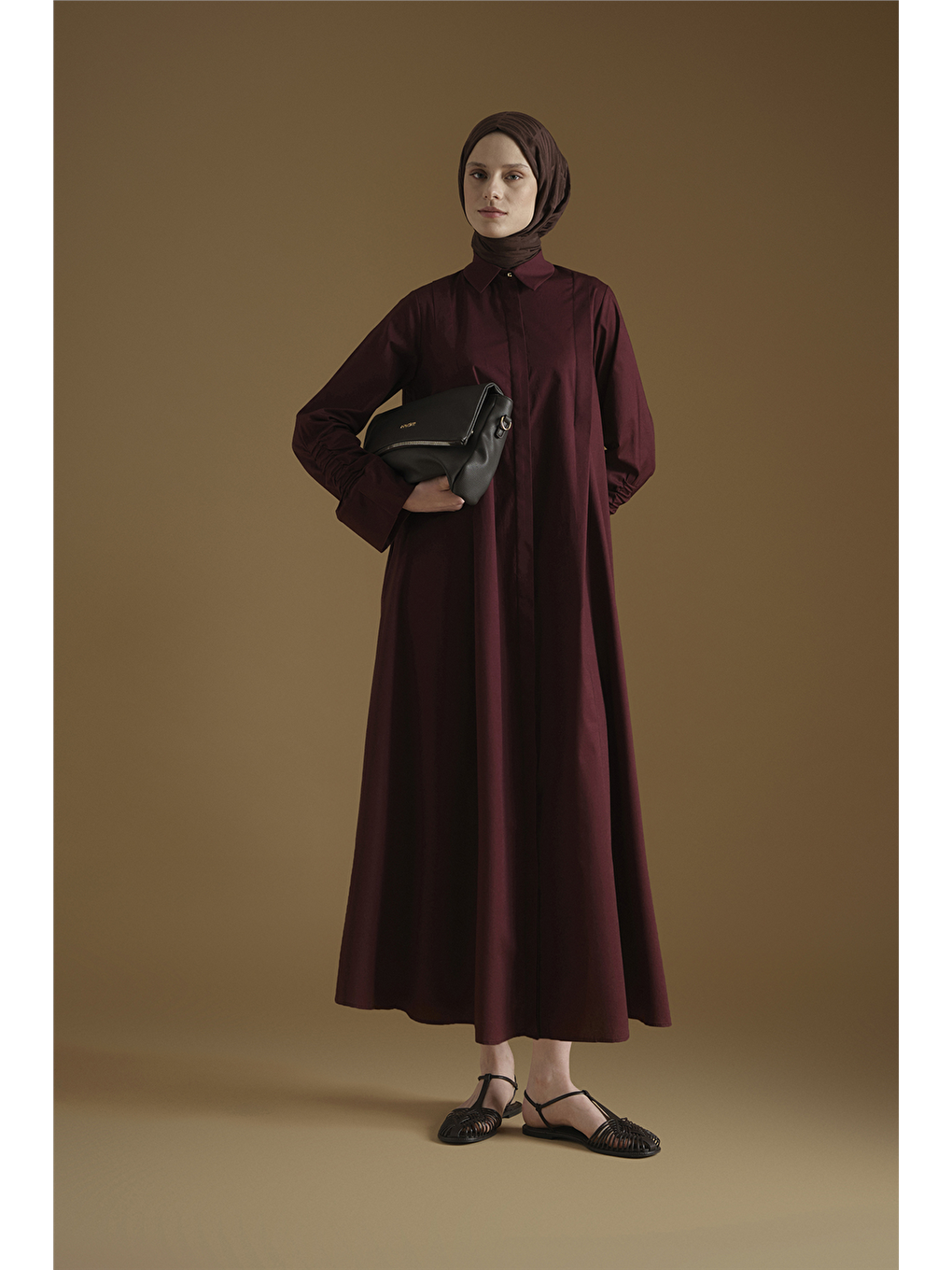 Oversize Tunik Elbise Mürdüm