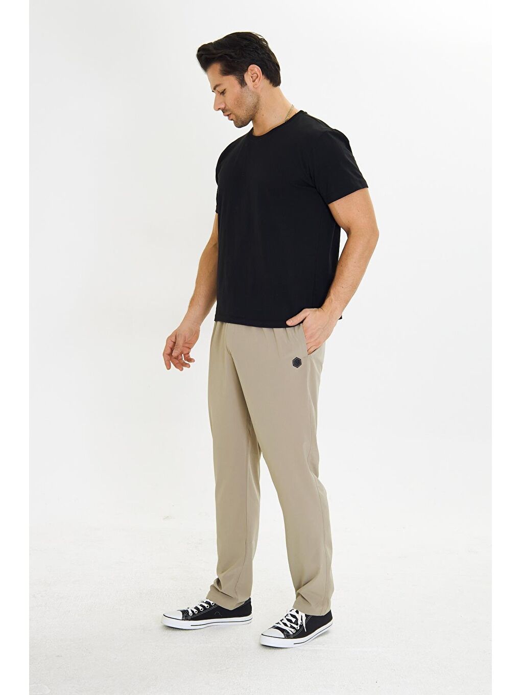 Erkek Stretchfit Esnek Eşofman Altı Bej 2660-B